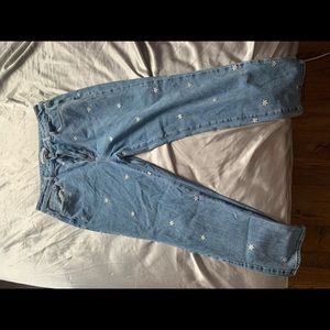 pacsun high rise mom jeans with flowers